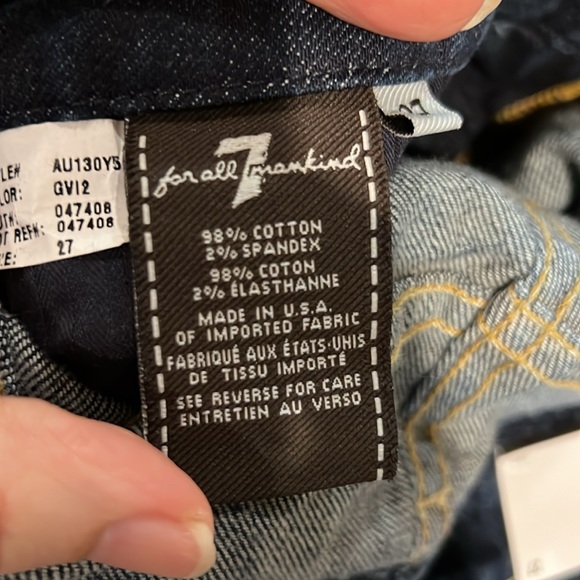 7 FOR ALL MANKIND A POCKET FLARE DISTRESSED JEANS 27 - Picture 7 of 8